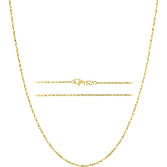Gold Cable Link Necklace 18 Inch Silver Gold Plated Jewelry for Women & Men - Picture 1 of 8